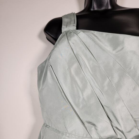 J. CREW Lucienne Bridesmaid Dress Gown Womens 6 Dusty Shale Green One Shoulder - Picture 5 of 11